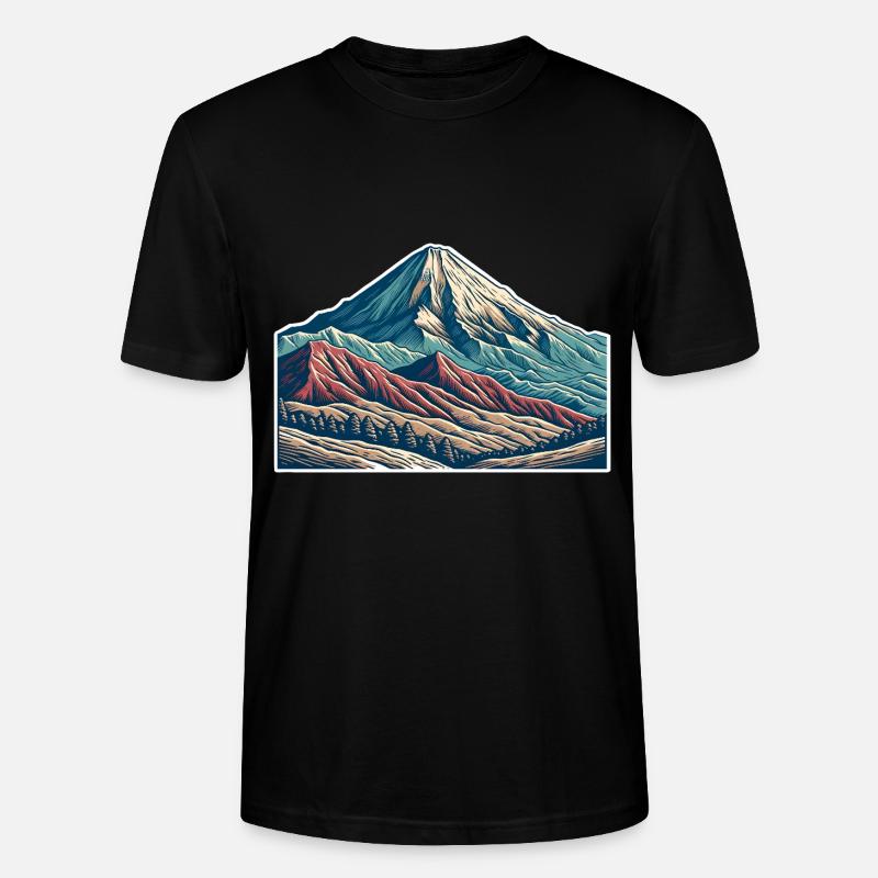 Mountains - Stanley/Stella CRAFTER Unisex Organic T-Shirt - black