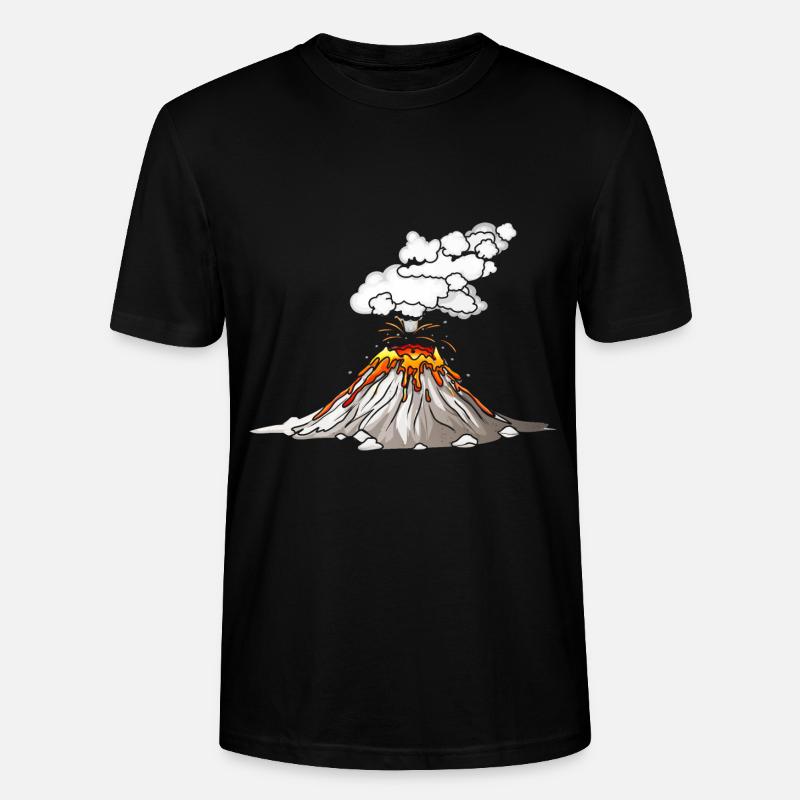 Vulkan Lava Eruption Motiv Geschenkidee - Stanley/Stella Unisex Bio-T-Shirt CRAFTER - Schwarz