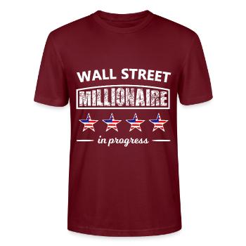 Les millionnaires de Wall Street - T-shirt bio CRAFTER Stanley Stella Unisexe - bordeaux - Devant - Alina (178cm) & Michal (187cm)