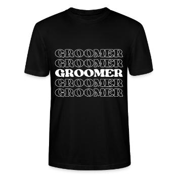 Toiletteur pour animaux de compagnie Styliste pour animaux de compagnie Esthéticienne pour animaux de compagnie Animal - T-shirt bio CRAFTER Stanley Stella Unisexe - noir - Devant - Alina (178cm) & Michal (187cm)