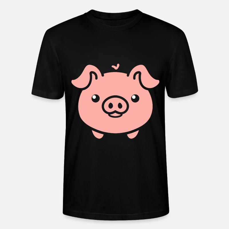 Schwein - Stanley/Stella Unisex Bio-T-Shirt CRAFTER - Schwarz
