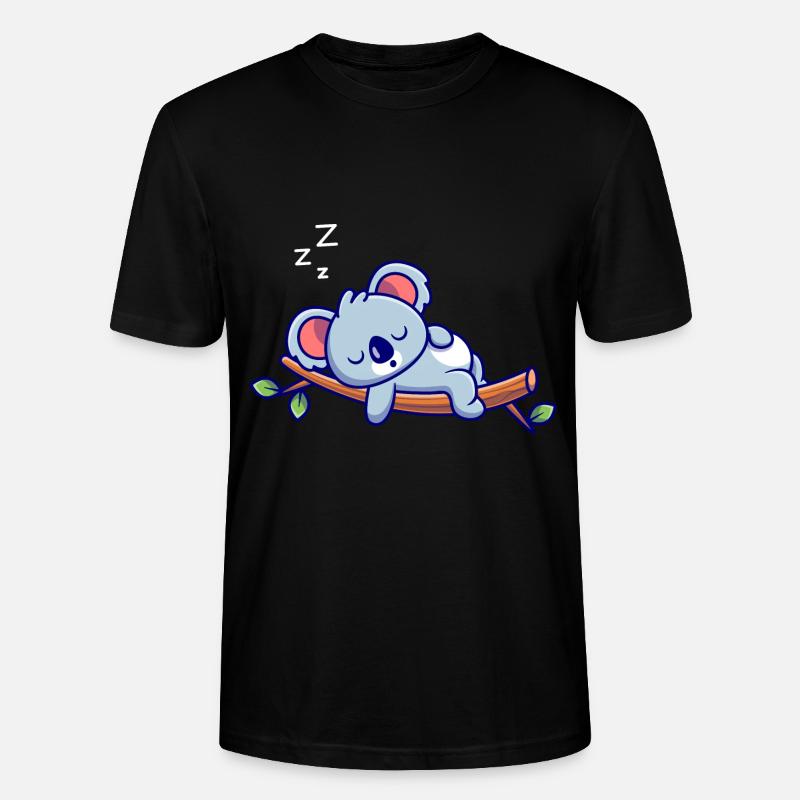 Koala Sleeping - Stanley/Stella CRAFTER Unisex Organic T-Shirt - black