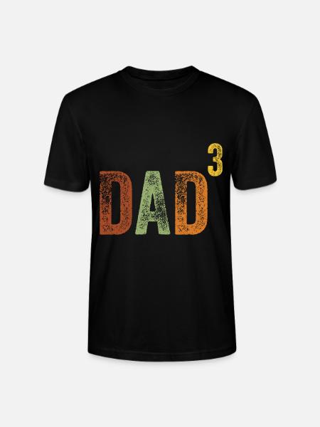 Dad Hoch Drei - Vater Drei Kinder Retro Vatertag - Stanley/Stella Unisex Bio-T-Shirt CRAFTER - Schwarz