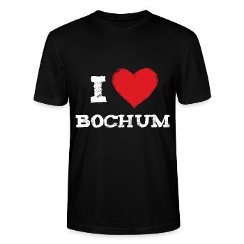 J’aime ma ville de Bochum - T-shirt bio CRAFTER Stanley Stella Unisexe - noir - Devant - Alina (178cm) & Michal (187cm)