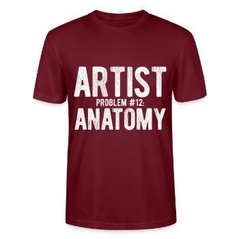 Maler Zeichner für Künstler - Stanley/Stella Unisex Bio-T-Shirt CRAFTER - Burgunderrot - Vorne - Alina (178cm) & Michal (187cm)