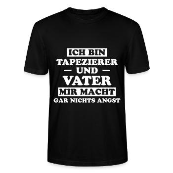 Tapezierer Lustiger Spruch Beruf Tapete Geschenk - Stanley/Stella Unisex Bio-T-Shirt CRAFTER - Schwarz - Vorne - Alina (178cm) & Michal (187cm)
