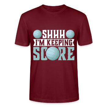 Chut, je garde le score 11 - T-shirt bio CRAFTER Stanley Stella Unisexe - bordeaux - Devant - Alina (178cm) & Michal (187cm)
