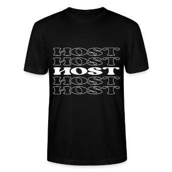 Animateur Présentateur Présentateur Présentateur Conférencier Diffuseur - T-shirt bio CRAFTER Stanley Stella Unisexe - noir - Devant - Alina (178cm) & Michal (187cm)