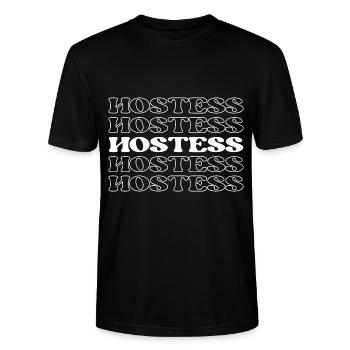 Hôtesse Présentatrice Présentatrice Présentatrice - T-shirt bio CRAFTER Stanley Stella Unisexe - noir - Devant - Alina (178cm) & Michal (187cm)