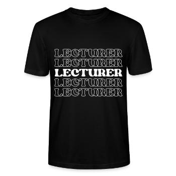 Conférencier, Enseignant, Instructeur, Conférencier, Éducateur - T-shirt bio CRAFTER Stanley Stella Unisexe - noir - Devant - Alina (178cm) & Michal (187cm)