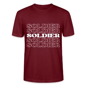 Soldat Guerrier Troupe Militaire Enrôlé - T-shirt bio CRAFTER Stanley Stella Unisexe - bordeaux - Devant - Alina (178cm) & Michal (187cm)