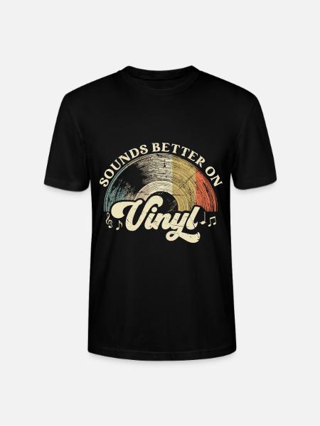 vinyl vinyl musik pladespiller retro - Stanley Stella CRAFTER unisex økologisk-T-shirt - sort