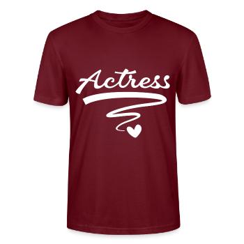 Actrice Actrice - T-shirt bio CRAFTER Stanley Stella Unisexe - bordeaux - Devant - Alina (178cm) & Michal (187cm)