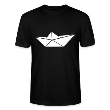 Un bateau bateau en papier un bateau en papier - T-shirt bio CRAFTER Stanley Stella Unisexe - noir - Devant - Alina (178cm) & Michal (187cm)