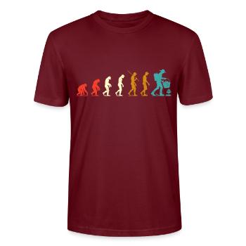 Evolution der Morcheln - Stanley/Stella Unisex Bio-T-Shirt CRAFTER - Burgunderrot - Vorne - Alina (178cm) & Michal (187cm)
