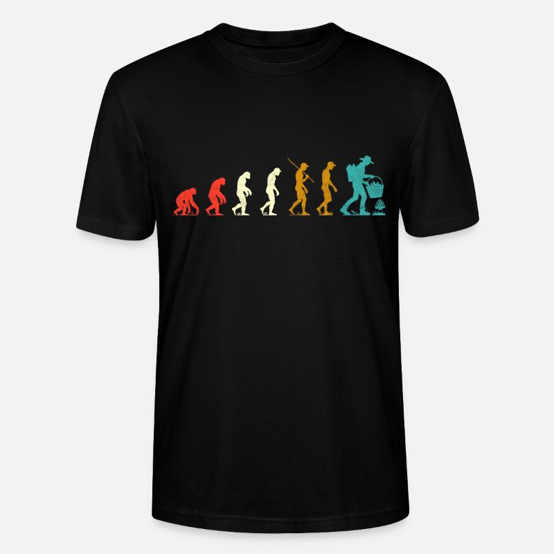 Evolution of morel mushrooms - Stanley/Stella CRAFTER Unisex Organic T-Shirt - black