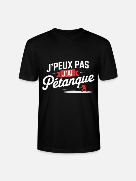 I can't I have petanque - Stanley/Stella CRAFTER Unisex Organic T-Shirt - black