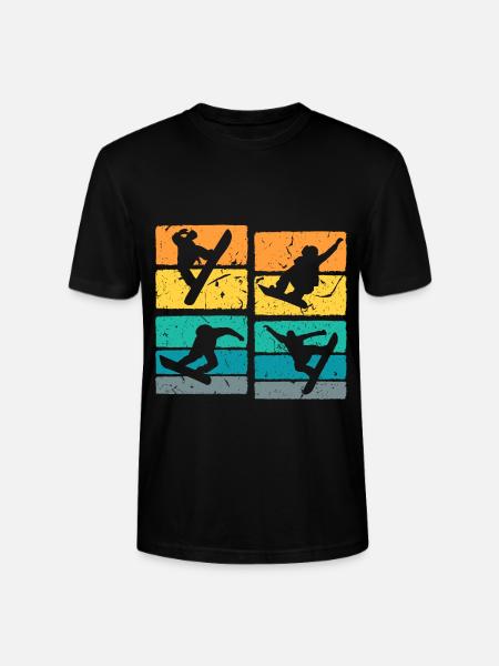 Snowboarder Retro - Stanley/Stella Unisex Bio-T-Shirt CRAFTER - Schwarz