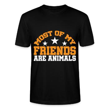 Most of My Friends Are Animals 3 - Stanley/Stella CRAFTER Unisex Organic T-Shirt - black - Front - Alina (178cm) & Michal (187cm)