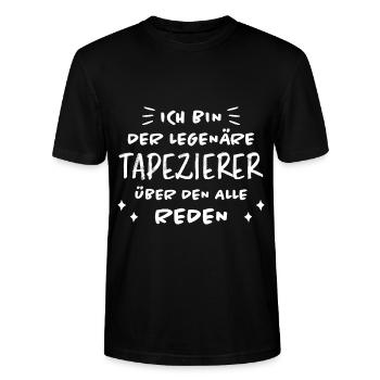 Tapezierer Lustiger Spruch Beruf Tapete Geschenk - Stanley/Stella Unisex Bio-T-Shirt CRAFTER - Schwarz - Vorne - Alina (178cm) & Michal (187cm)