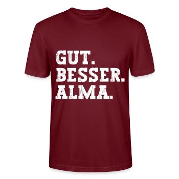 Gut Besser Alma Lustiger Spruch Name Alma - Stanley/Stella Unisex Bio-T-Shirt CRAFTER - Burgunderrot - Vorne - Alina (178cm) & Michal (187cm)