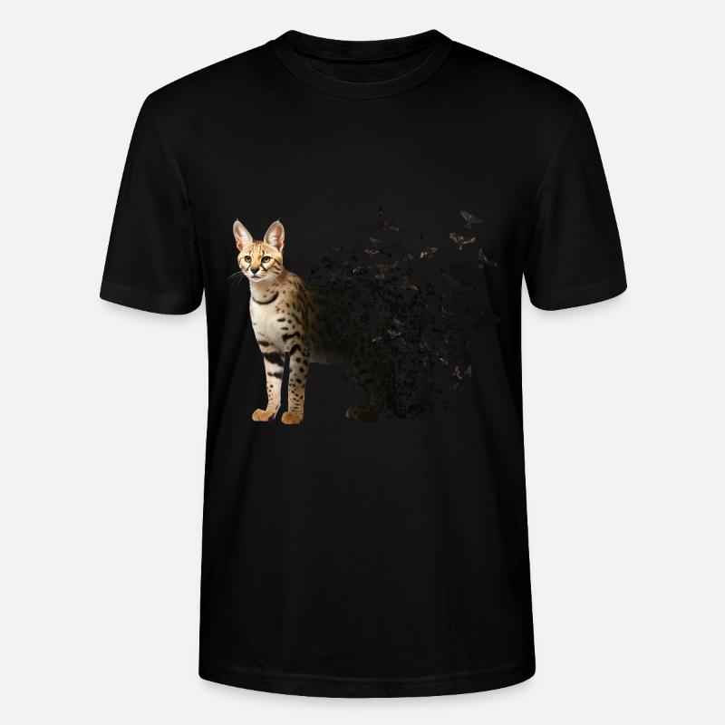 Chat Serval - T-shirt bio CRAFTER Stanley Stella Unisexe - noir