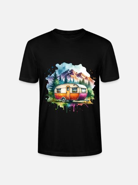 Camping Camper Caravan - Stanley/Stella CRAFTER Unisex Organic T-Shirt - black