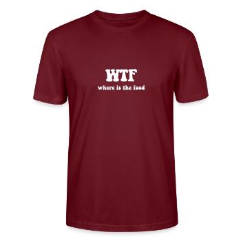 WTF où est la nourriture - T-shirt bio CRAFTER Stanley Stella Unisexe - bordeaux - Devant - Alina (178cm) & Michal (187cm)