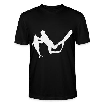 Speerfischen Tauchen Freediving Fischer Apnoe - Stanley/Stella Unisex Bio-T-Shirt CRAFTER - Schwarz - Vorne - Alina (178cm) & Michal (187cm)