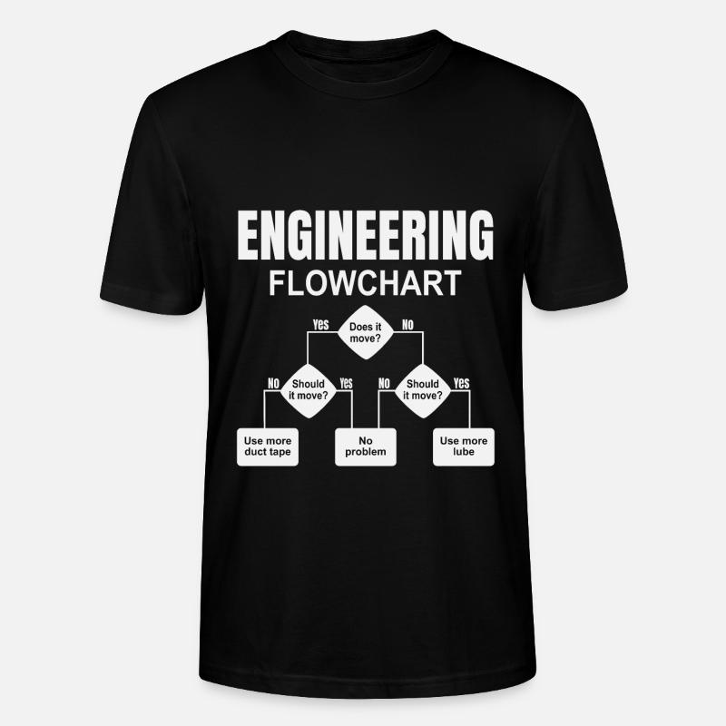 Engineering Flowchart Engineer - Stanley/Stella CRAFTER Unisex Organic T-Shirt - black