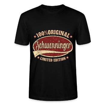 Schwenningen retro design - Stanley/Stella Unisex Bio-T-Shirt CRAFTER - Schwarz - Vorne - Alina (178cm) & Michal (187cm)