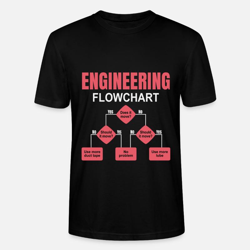 Engineering Flowchart Engineer - Stanley/Stella CRAFTER Unisex Organic T-Shirt - black