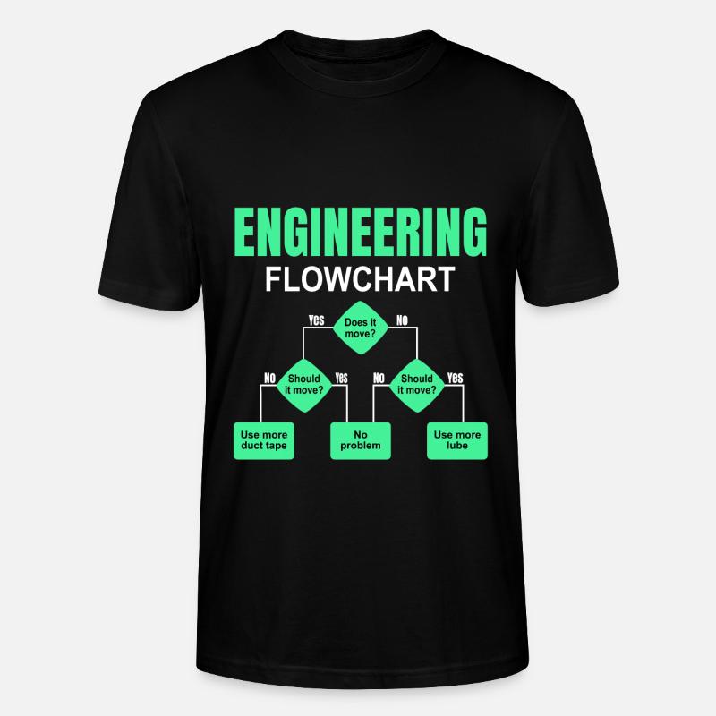 Engineering Flowchart Engineer - Stanley/Stella CRAFTER Unisex Organic T-Shirt - black
