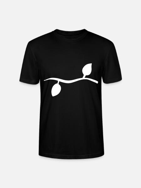 Two Leaves Line Nature Shape - Stanley/Stella CRAFTER Unisex Organic T-Shirt - black