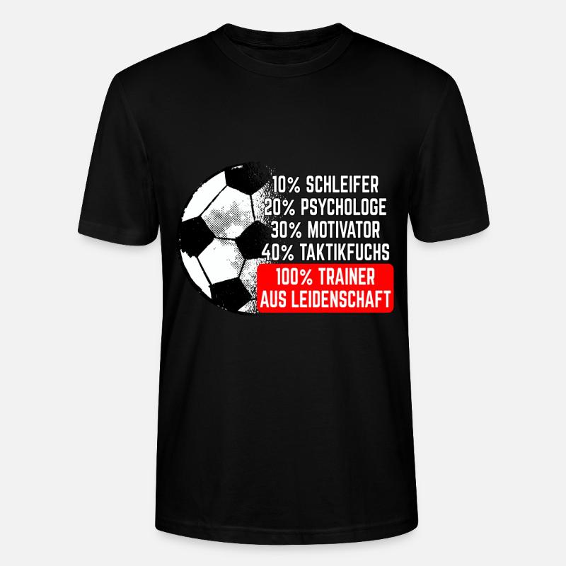 Fußballtrainer aus Leidenschaft Spruch Trainer - Stanley/Stella Unisex Bio-T-Shirt CRAFTER - Schwarz