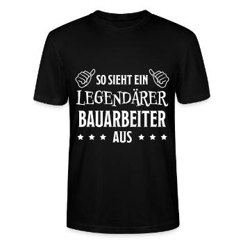 Bauarbeiter Lustiger Spruch Bauarbeiter Geschenk - Stanley/Stella Unisex Bio-T-Shirt CRAFTER - Schwarz - Vorne - Alina (178cm) & Michal (187cm)