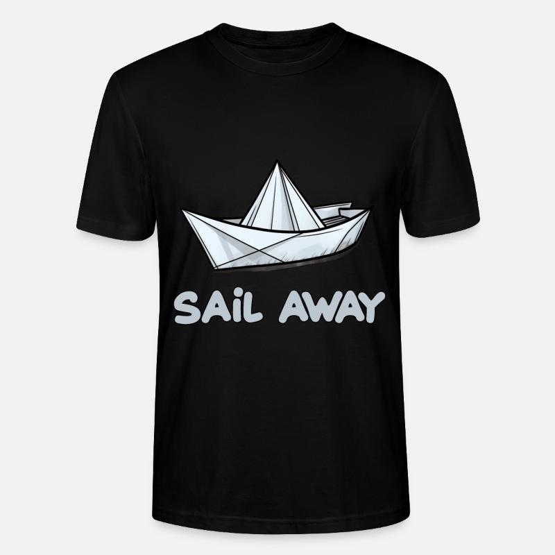 Papierschiff Papierboot Papierschiffchen - Stanley/Stella Unisex Bio-T-Shirt CRAFTER - Schwarz