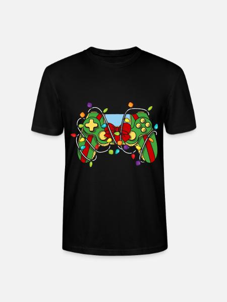 Christmas Gaming Controller - Stanley/Stella CRAFTER Unisex Organic T-Shirt - black