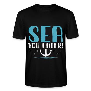 Meer Sie später Paddelboot - Stanley/Stella Unisex Bio-T-Shirt CRAFTER - Schwarz - Vorne - Alina (178cm) & Michal (187cm)