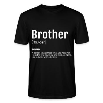 Définition du frère - T-shirt bio CRAFTER Stanley Stella Unisexe - noir - Devant - Alina (178cm) & Michal (187cm)