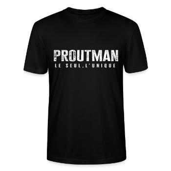 Proutman pet péteur fête des pères - T-shirt bio CRAFTER Stanley Stella Unisexe - noir - Devant - Alina (178cm) & Michal (187cm)