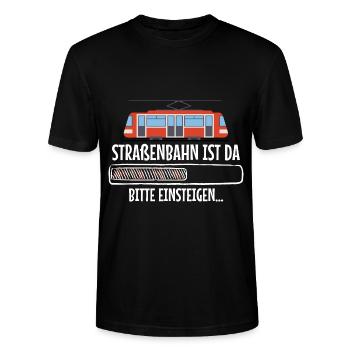 Straßenbahnfahrer Straßenbahn ist da - Stanley/Stella Unisex Bio-T-Shirt CRAFTER - Schwarz - Vorne - Alina (178cm) & Michal (187cm)