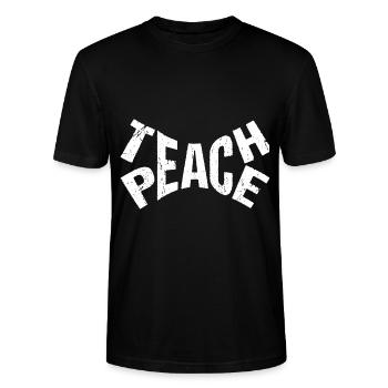 Teach Peace - Stanley/Stella Unisex Bio-T-Shirt CRAFTER - Schwarz - Vorne - Alina (178cm) & Michal (187cm)