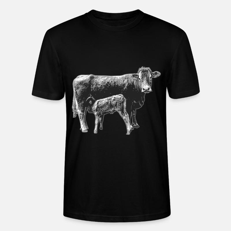 Kuh mit Kalb - Stanley/Stella Unisex Bio-T-Shirt CRAFTER - Schwarz