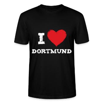 J’aime ma ville Dortmund - T-shirt bio CRAFTER Stanley Stella Unisexe - noir - Devant - Alina (178cm) & Michal (187cm)