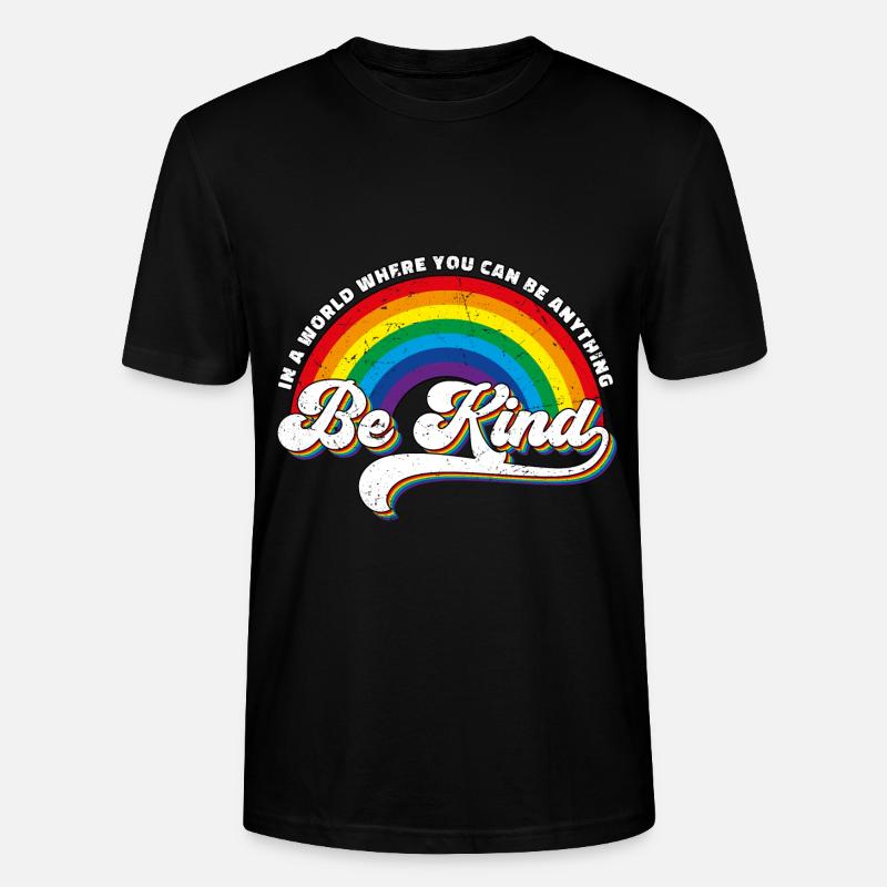 Be Kind LGBT Regenbogen - Stanley/Stella Unisex Bio-T-Shirt CRAFTER - Schwarz