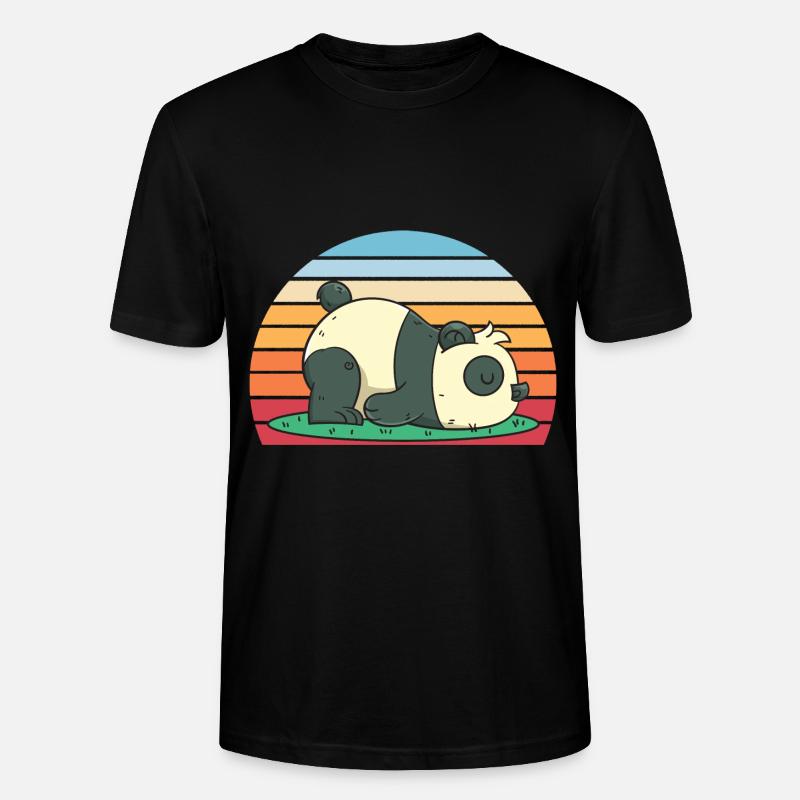 Schlafender Pandabär Geschenk Panda - Stanley/Stella Unisex Bio-T-Shirt CRAFTER - Schwarz