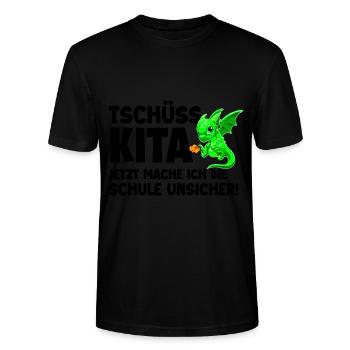 Schulanfang - Stanley/Stella Unisex Bio-T-Shirt CRAFTER - Schwarz - Vorne - Alina (178cm) & Michal (187cm)