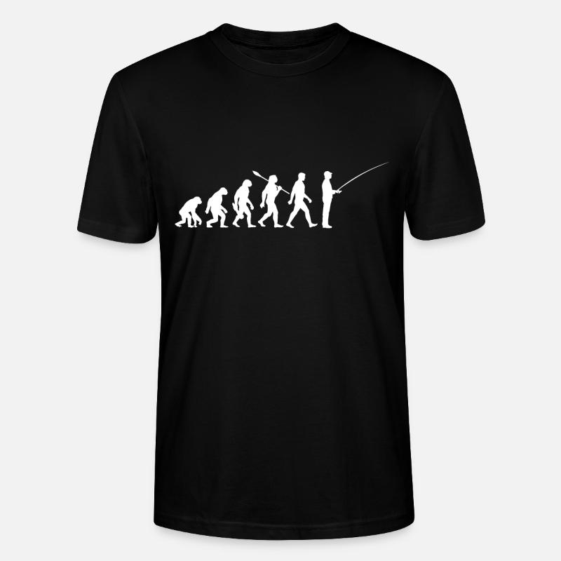 Evolution - Pêcheurs - Pêche au poisson - T-shirt bio CRAFTER Stanley Stella Unisexe - noir