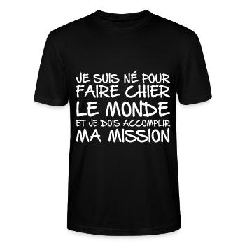 Dois Accomplir Ma Mission - T-shirt bio CRAFTER Stanley Stella Unisexe - noir - Devant - Alina (178cm) & Michal (187cm)